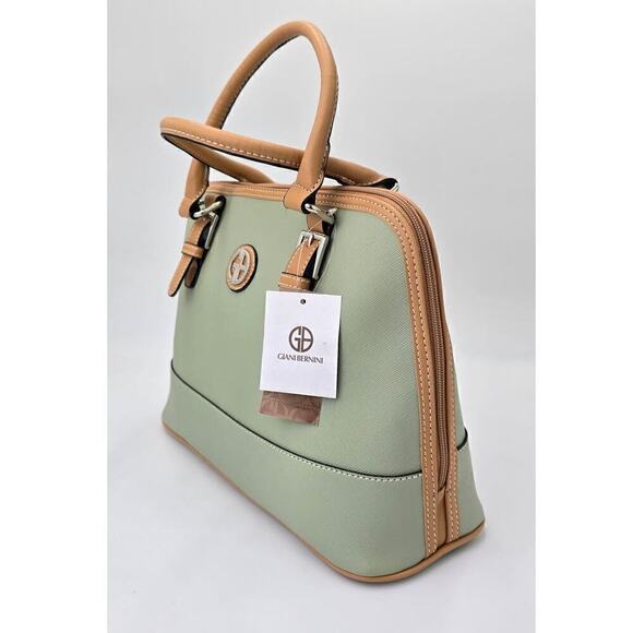 Giani Bernini Saffiano Dome Satchel Green Shoulder Bag Purse MSRP $ 99.5 - Picture 7 of 9